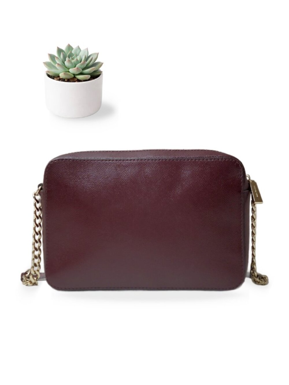 Michael Kors Jet Set East West Crossbody Bag Merlot Burgundy Saffiano Leather - Picture 3 of 10